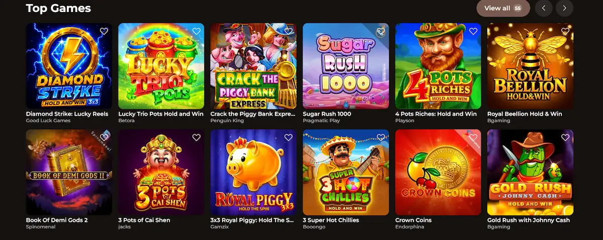 Nabídka výherních automatů a top slotů v Roulettino Casino